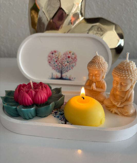Set Lotus Candles -Zen Meditation